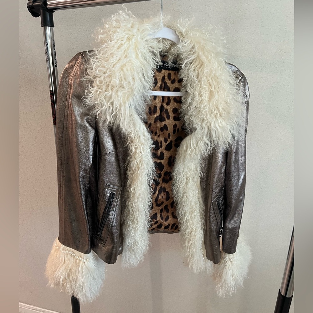 D&G leather and shearling jacket